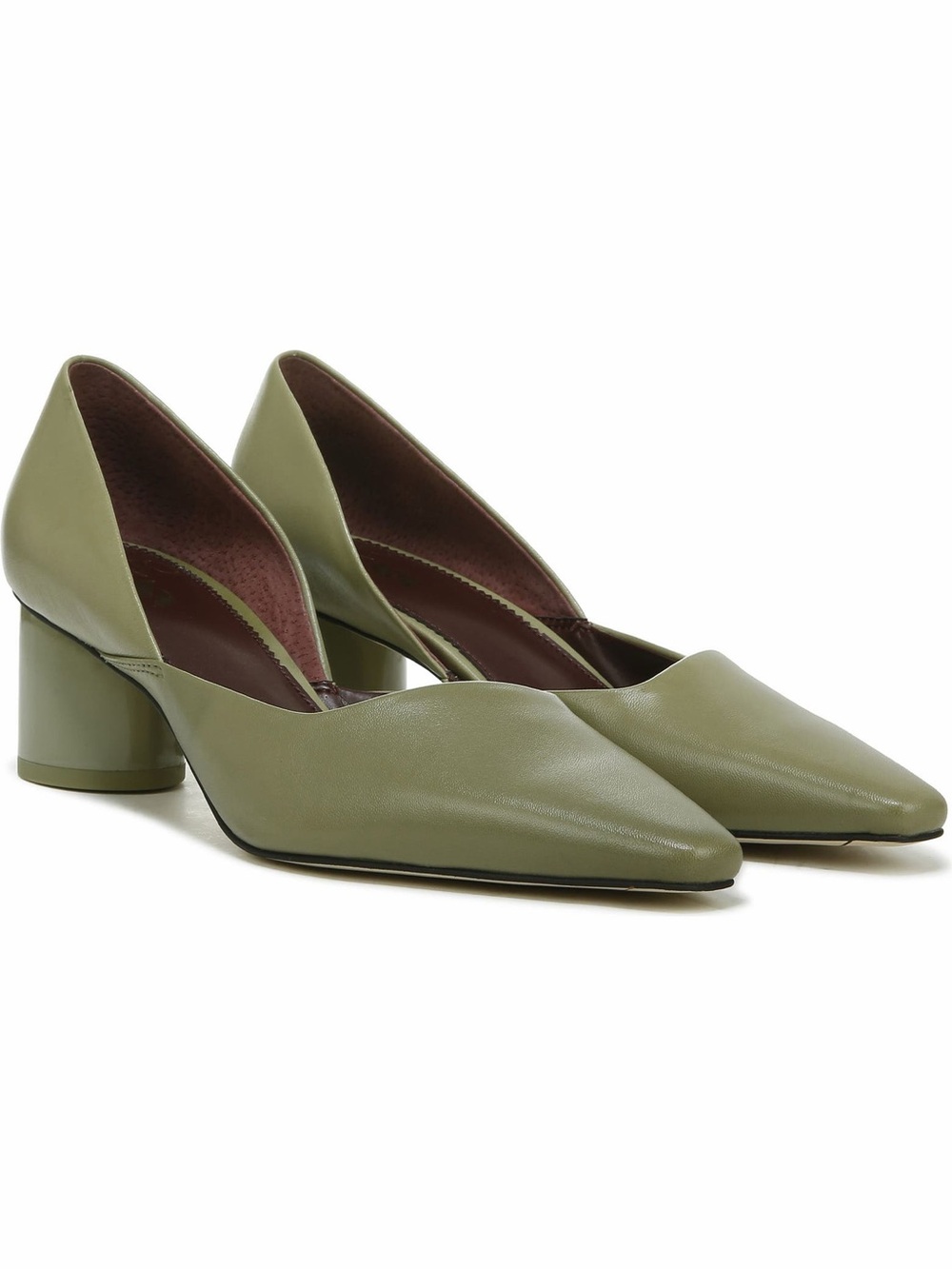 Sarto Rita Pump Sage Green Leather Pointed Toe Heel Pumps